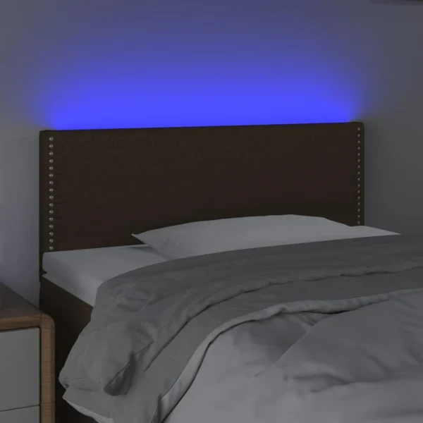 fashioniable VidaXL Tête De Lit à LED Marron Foncé 90x5x78/88 Cm Tissu 3