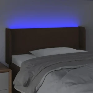 VidaXL Tête De Lit à LED Marron Foncé 93x16x78/88 Cm Tissu grossiste 11