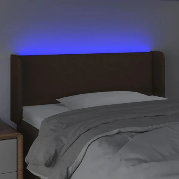 VidaXL Tête De Lit à LED Marron Foncé 93x16x78/88 Cm Tissu grossiste 4
