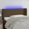 VidaXL Tête De Lit à LED Marron Foncé 93x16x78/88 Cm Tissu haute qualité 16