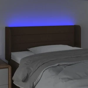 VidaXL Tête De Lit à LED Marron Foncé 93x16x78/88 Cm Tissu haute qualité 11