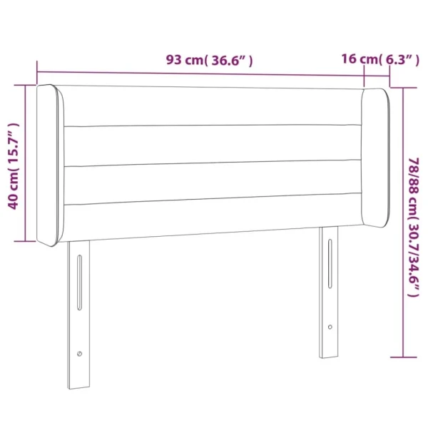 VidaXL Tête De Lit à LED Marron Foncé 93x16x78/88 Cm Tissu haute qualité 6