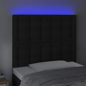magasins pas chers VidaXL Tête De Lit à LED Noir 100x5x118/128 Cm Similicuir 9