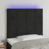 Pas Cher Magasin Soldes VidaXL Tête De Lit à LED Noir 100x5x118/128 Cm Velours 17