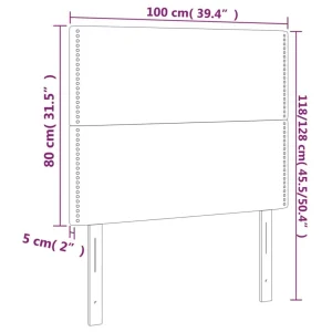 VidaXL Tête De Lit à LED Noir 100x5x118/128 Cm Velours Officielle 15