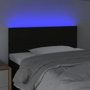 site pas cher VidaXL Tête De Lit à LED Noir 100x5x78/88 Cm Tissu 9