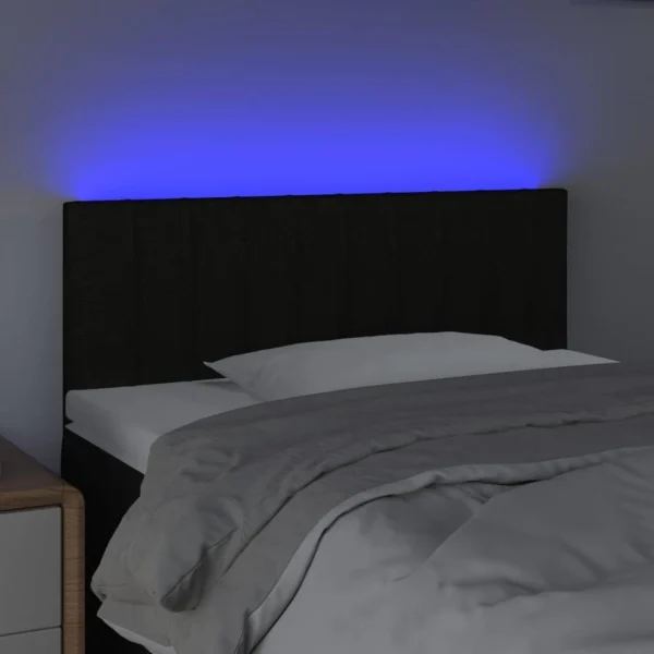 VidaXL Tête De Lit à LED Noir 100x5x78/88 Cm Tissu boutique pas cher 3