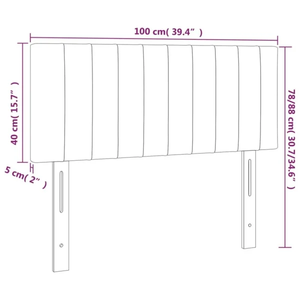 VidaXL Tête De Lit à LED Noir 100x5x78/88 Cm Tissu boutique pas cher 6