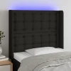 fashioniable VidaXL Tête De Lit à LED Noir 103x16x118/128 Cm Tissu 19