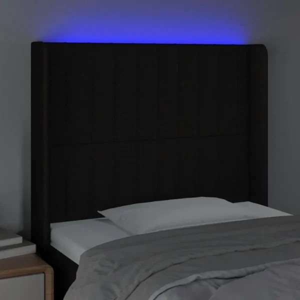 Achat VidaXL Tête De Lit à LED Noir 103x16x118/128 Cm Tissu 4