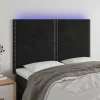 destockage VidaXL Tête De Lit à LED Noir 144x5x118/128 Cm Velours 17