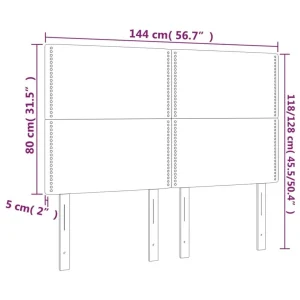 destockage VidaXL Tête De Lit à LED Noir 144x5x118/128 Cm Velours 15
