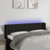 magasin pas cher VidaXL Tête De Lit à LED Noir 147x16x78/88 Cm Tissu 16