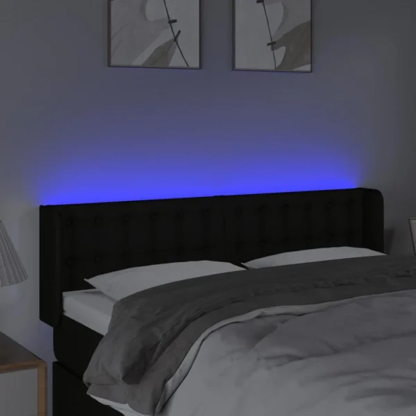 magasin pas cher VidaXL Tête De Lit à LED Noir 147x16x78/88 Cm Tissu 4