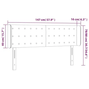 magasin pas cher VidaXL Tête De Lit à LED Noir 147x16x78/88 Cm Tissu 15