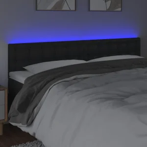 Distributeur Officiel VidaXL Tête De Lit à LED Noir 180x5x78/88 Cm Similicuir 9