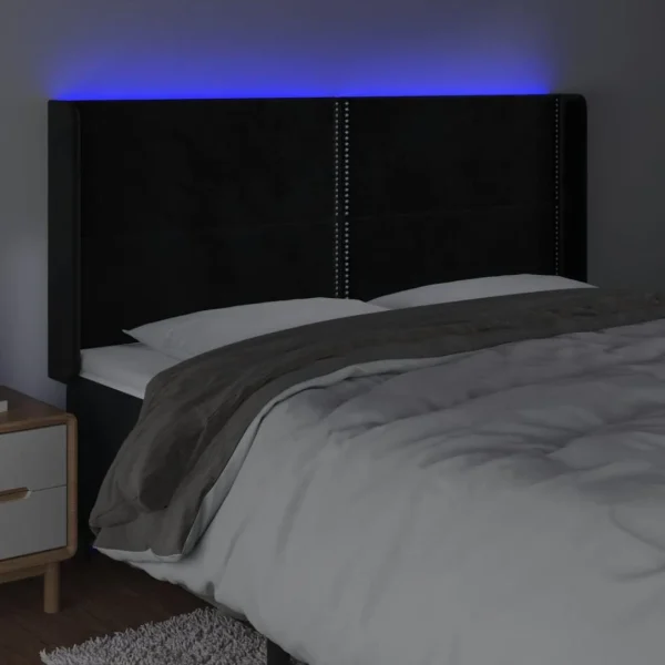 VidaXL Tête De Lit à LED Noir 183x16x118/128 Cm Velours Pas Cher soldes France 4