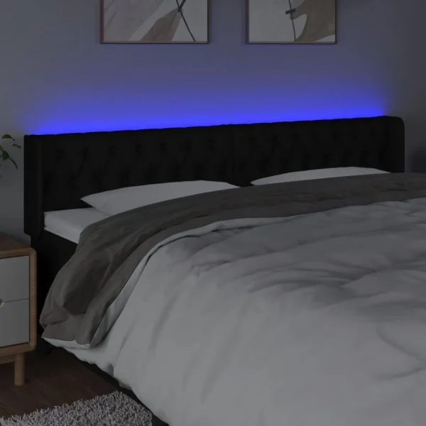 VidaXL Tête De Lit à LED Noir 183x16x78/88 Cm Tissu Large choix en ligne 4