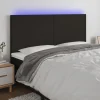 pas cher VidaXL Tête De Lit à LED Noir 200x5x118/128 Cm Tissu 19