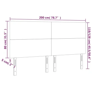 pas cher VidaXL Tête De Lit à LED Noir 200x5x118/128 Cm Tissu 15