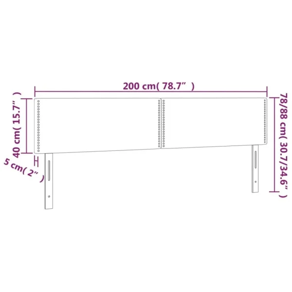 VidaXL Tête De Lit à LED Noir 200x5x78/88 Cm Similicuir prix abordable 6