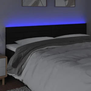 VidaXL Tête De Lit à LED Noir 200x5x78/88 Cm Tissu magasin france 9
