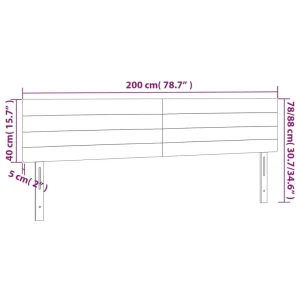 VidaXL Tête De Lit à LED Noir 200x5x78/88 Cm Tissu magasin france 15