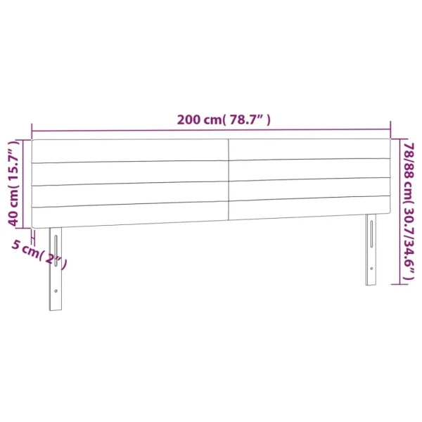 VidaXL Tête De Lit à LED Noir 200x5x78/88 Cm Tissu magasin france 6