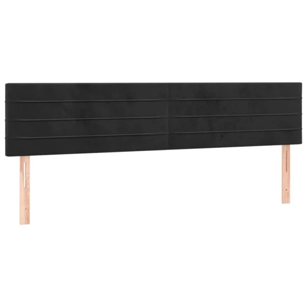 Nouveau VidaXL Tête De Lit à LED Noir 200x5x78/88 Cm Velours 4