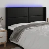 VidaXL Tête De Lit à LED Noir 203x16x118/128 Cm Similicuir haute qualité 17
