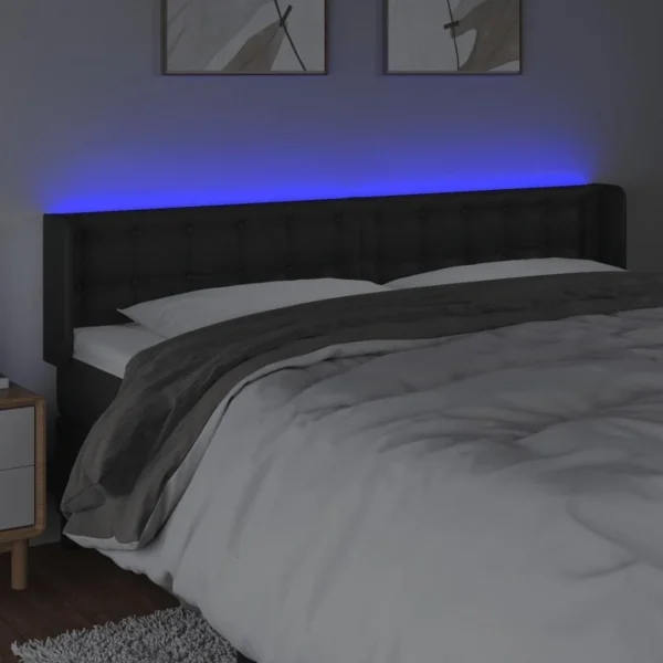 magasin pas cher VidaXL Tête De Lit à LED Noir 203x16x78/88 Cm Similicuir 4