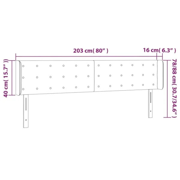 magasin pas cher VidaXL Tête De Lit à LED Noir 203x16x78/88 Cm Similicuir 6