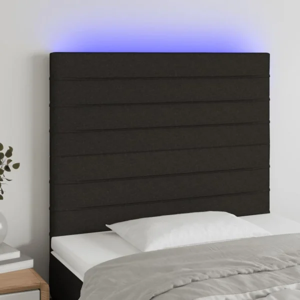 commentaire favorable VidaXL Tête De Lit à LED Noir 80x5x118/128 Cm Tissu 1