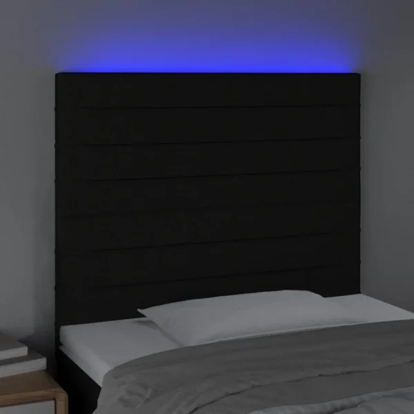 commentaire favorable VidaXL Tête De Lit à LED Noir 80x5x118/128 Cm Tissu 3