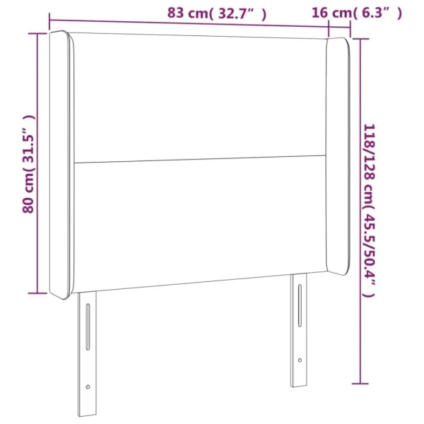 VidaXL Tête De Lit à LED Noir 83x16x118/128 Cm Similicuir Paiement sécurisé 6
