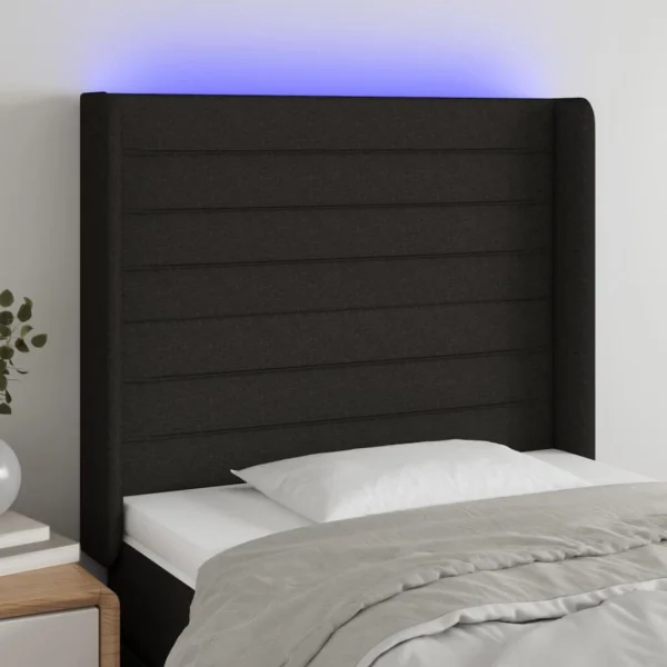 VidaXL Tête De Lit à LED Noir 83x16x118/128 Cm Tissu magasin pour 1
