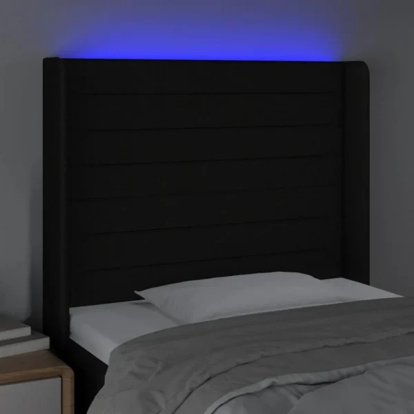 VidaXL Tête De Lit à LED Noir 83x16x118/128 Cm Tissu magasin pour 4