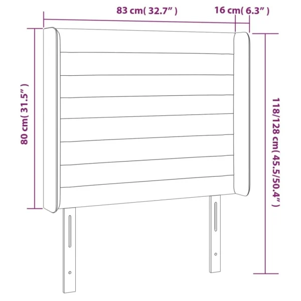 VidaXL Tête De Lit à LED Noir 83x16x118/128 Cm Tissu magasin pour 6