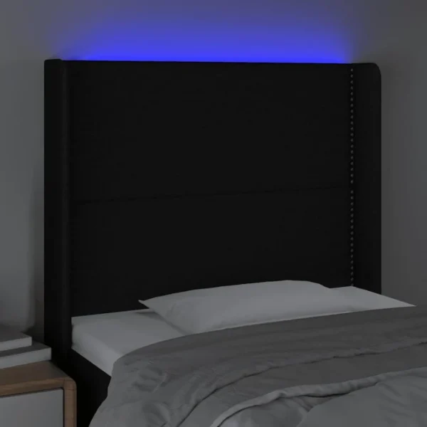 VidaXL Tête De Lit à LED Noir 83x16x118/128 Cm Tissu Acheter Maintenant 4