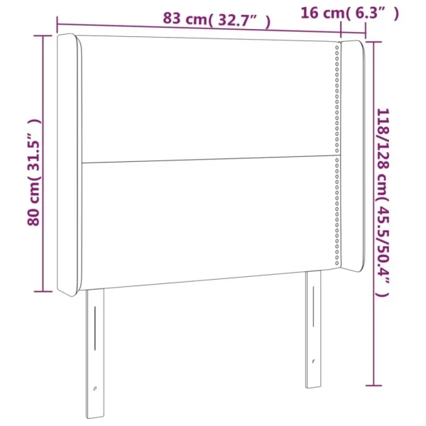 VidaXL Tête De Lit à LED Noir 83x16x118/128 Cm Tissu Acheter Maintenant 6