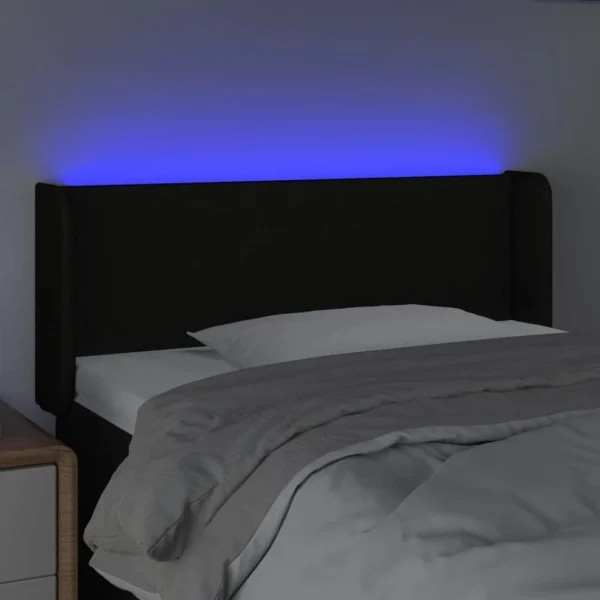 mode pas cher VidaXL Tête De Lit à LED Noir 83x16x78/88 Cm Tissu 4