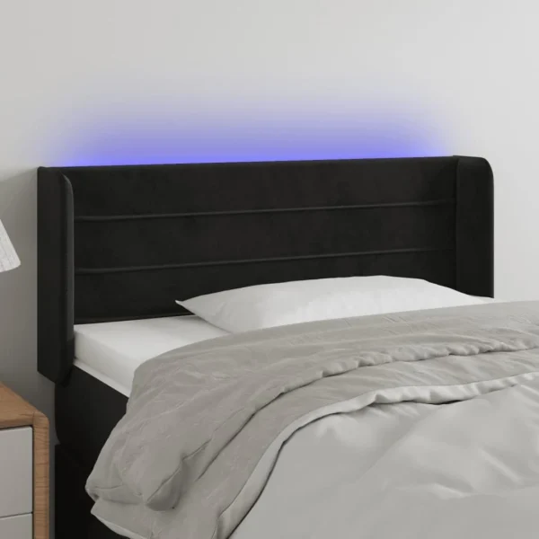 VidaXL Tête De Lit à LED Noir 83x16x78/88 Cm Velours outlet 1