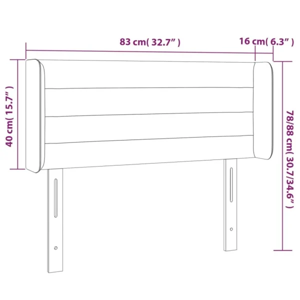 VidaXL Tête De Lit à LED Noir 83x16x78/88 Cm Velours outlet 6