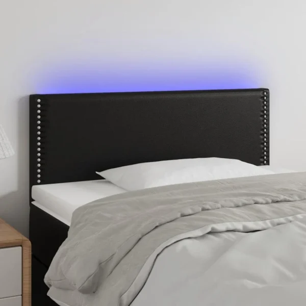 grande popularité VidaXL Tête De Lit à LED Noir 90x5x78/88 Cm Similicuir 1