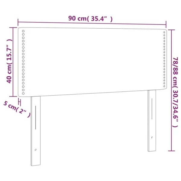 grande popularité VidaXL Tête De Lit à LED Noir 90x5x78/88 Cm Similicuir 6
