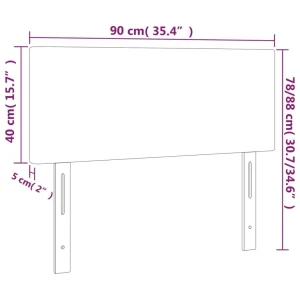 VidaXL Tête De Lit à LED Noir 90x5x78/88 Cm Tissu pas cher marque 15