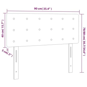 aux meilleurs prix VidaXL Tête De Lit à LED Noir 90x5x78/88 Cm Tissu 15