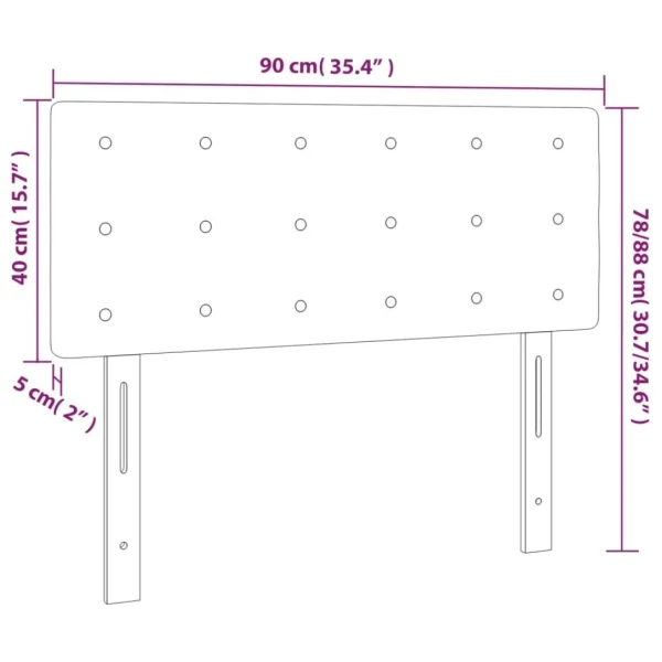 aux meilleurs prix VidaXL Tête De Lit à LED Noir 90x5x78/88 Cm Tissu 6