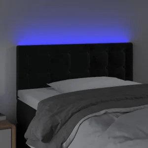 vente luxe pas cher VidaXL Tête De Lit à LED Noir 90x5x78/88 Cm Velours 9