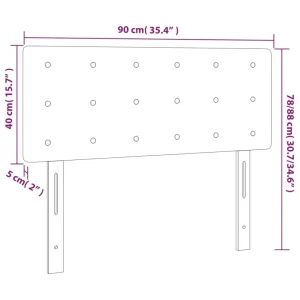 vente luxe pas cher VidaXL Tête De Lit à LED Noir 90x5x78/88 Cm Velours 15